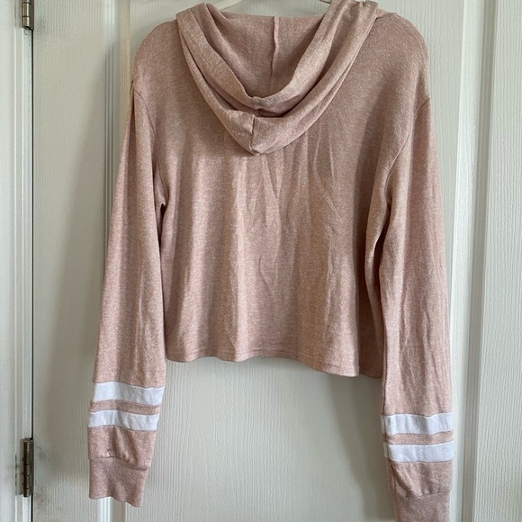 Flirtitude Active Top Pink and white cropped hoodie XS - Picture 2 of 10